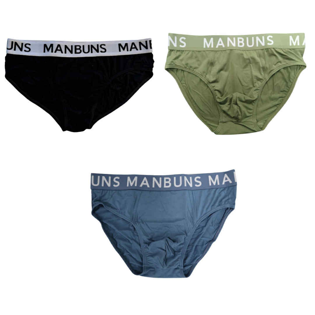 Men's Solid Brief Underwear with Pouch | 3 Pack-0