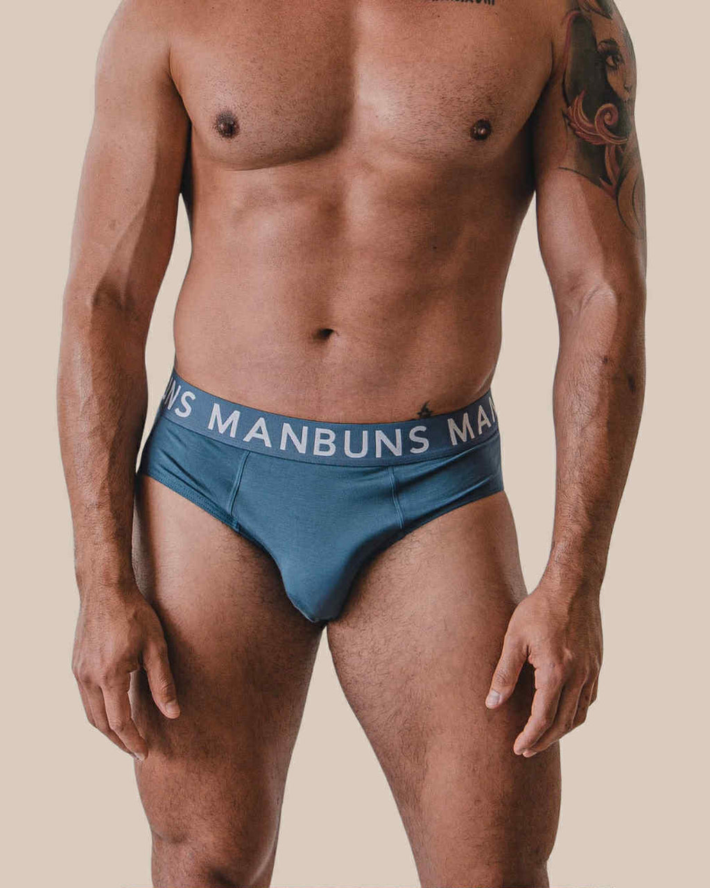 Men's Steel Blue Brief Underwear-0